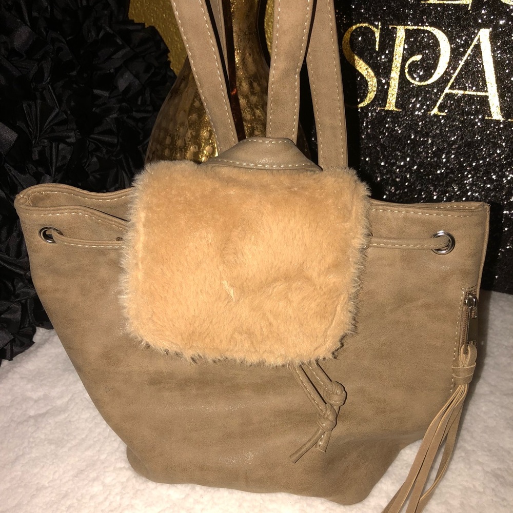 *Faux fur mini backpack*